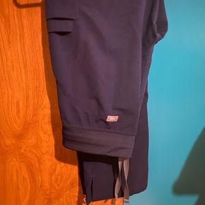 Navy blue and Black FIGS scrub pants